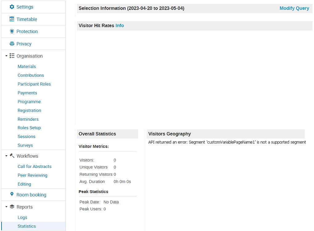 Help for Piwik Plugin - Administrators - Indico Community
